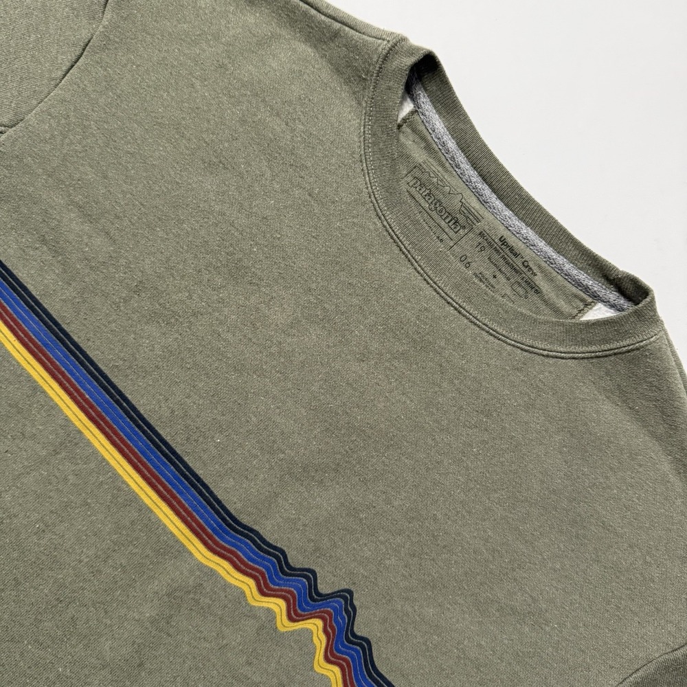 Patagonia Ridge Rise Stripe Uprisal Crew Sweatshirt Women Sleet Green Size S